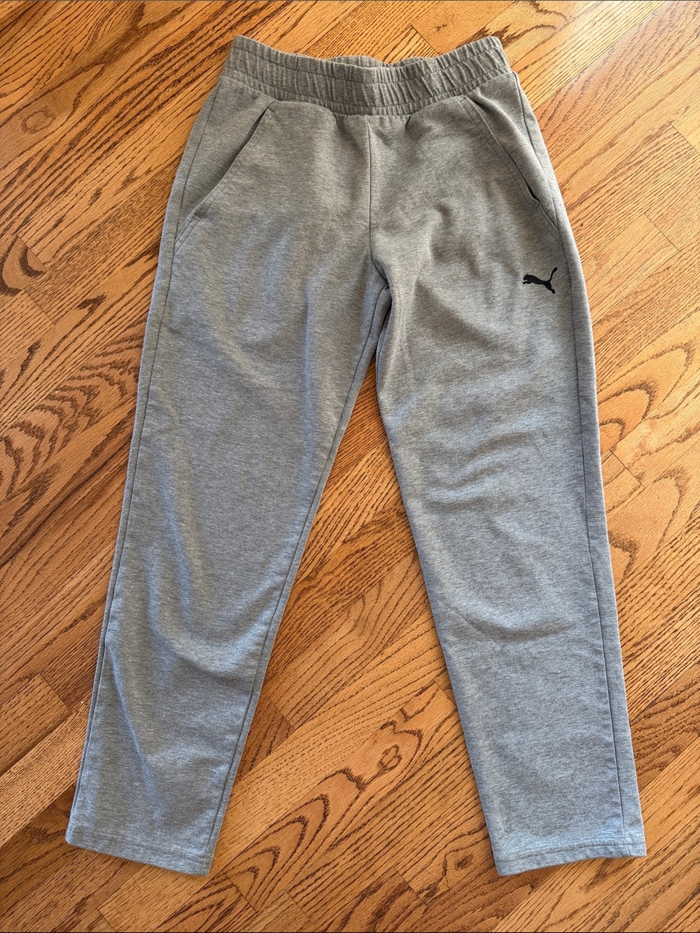 Puma Gray Athletic Joggers with Logo
